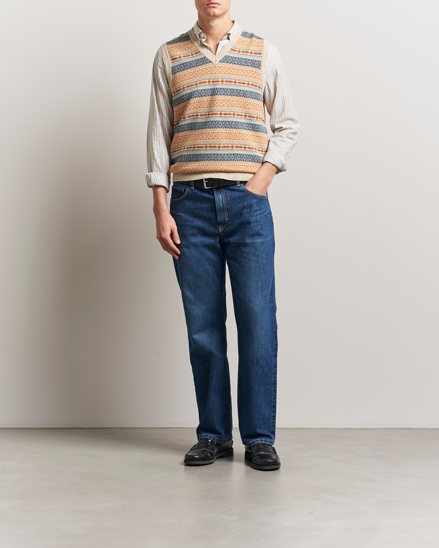 Heren | Truien | BEAMS PLUS | Fairisle Vest Beige