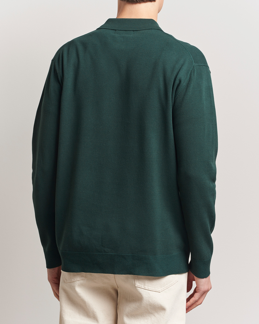 Heren | Truien | BEAMS PLUS | Long Sleeve 12G Knit Polo Forest Green