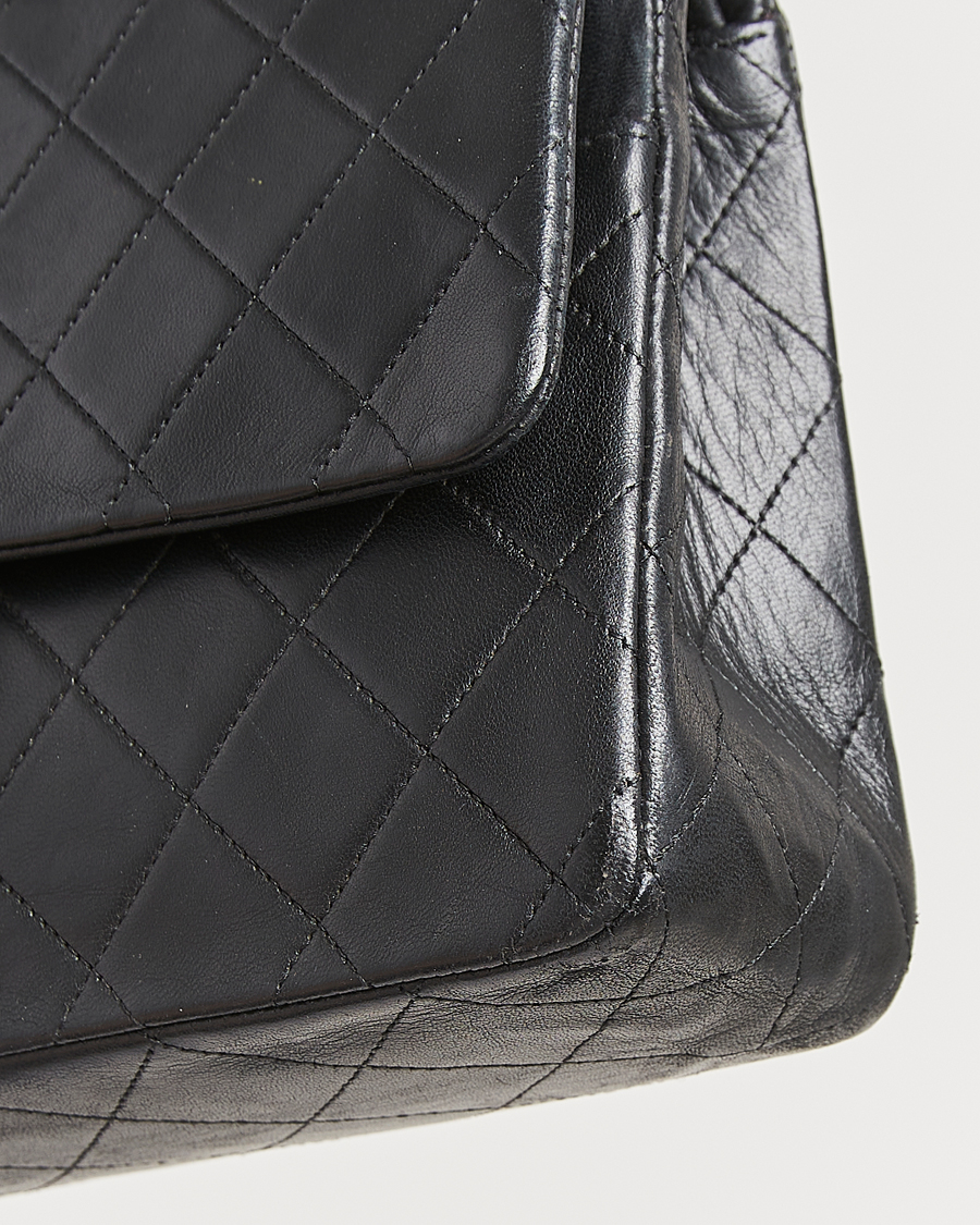 Heren | Chanel Pre-Owned Classic Medium Double Flap Bag Lambskin Black | Chanel Pre-Owned | Classic Medium Double Flap Bag Lambskin Black