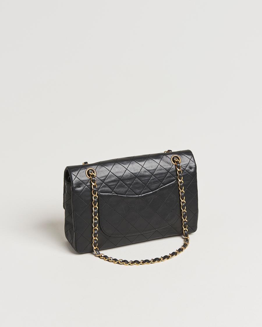 Heren | Chanel Pre-Owned Classic Medium Double Flap Bag Lambskin Black | Chanel Pre-Owned | Classic Medium Double Flap Bag Lambskin Black