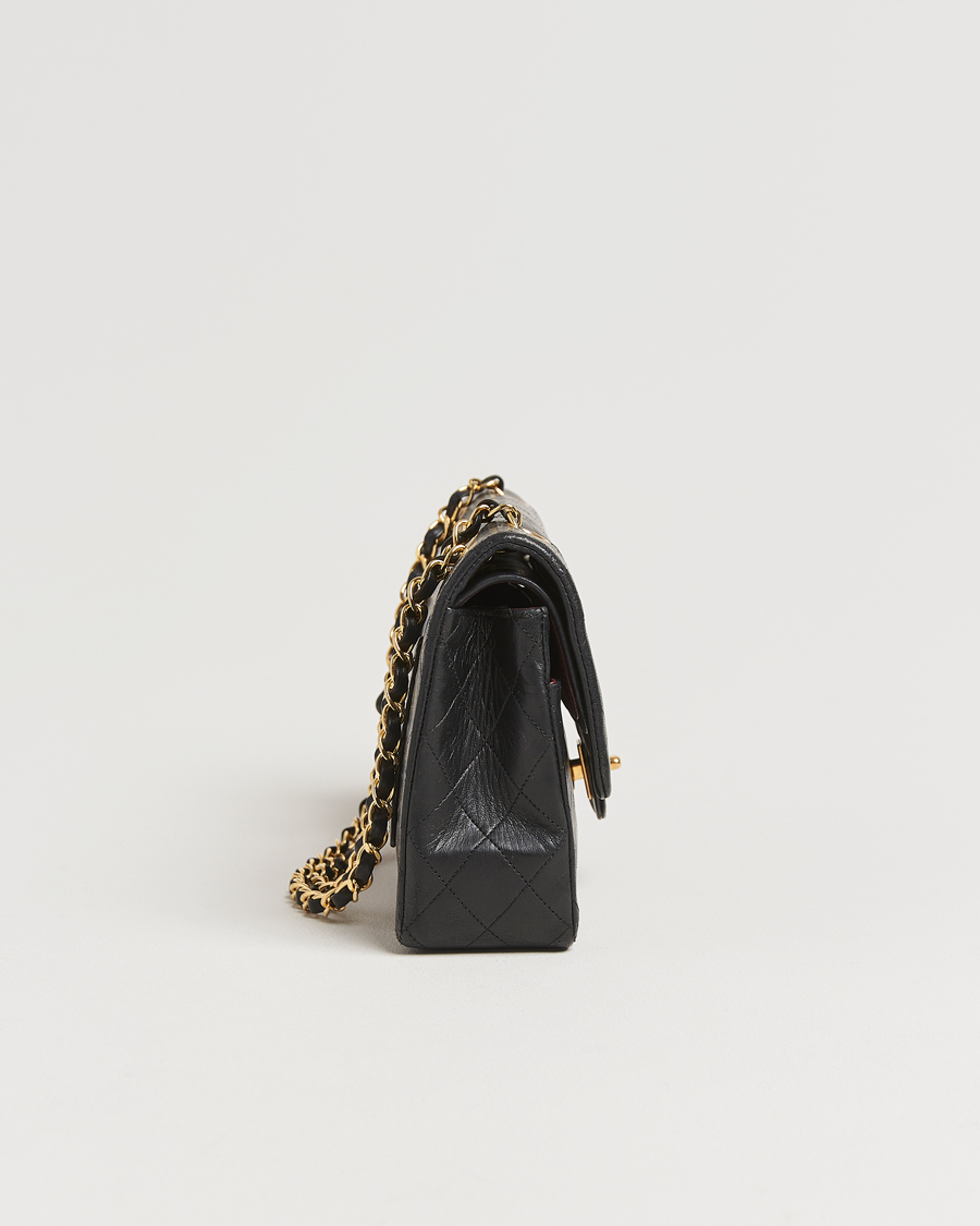 Heren | Chanel Pre-Owned Classic Medium Double Flap Bag Lambskin Black | Chanel Pre-Owned | Classic Medium Double Flap Bag Lambskin Black