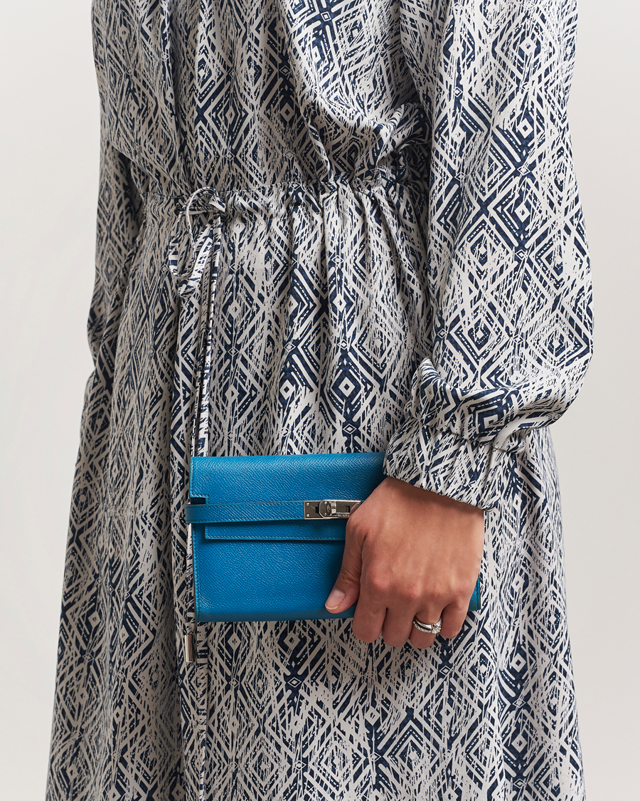 Heren | Gifts for Her | Hermès Pre-Owned | Kelly Wallet Epsom Leather Blue