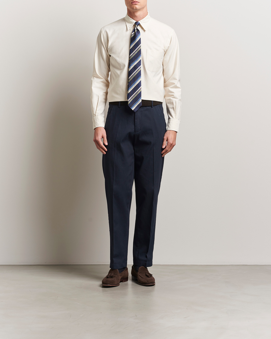 Heren | Overhemden | Kamakura Shirts | Vintage Ivy Oxford Button Down Shirt Beige