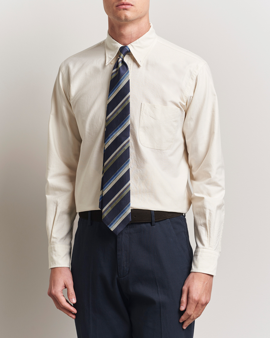 Heren | Overhemden | Kamakura Shirts | Vintage Ivy Oxford Button Down Shirt Beige