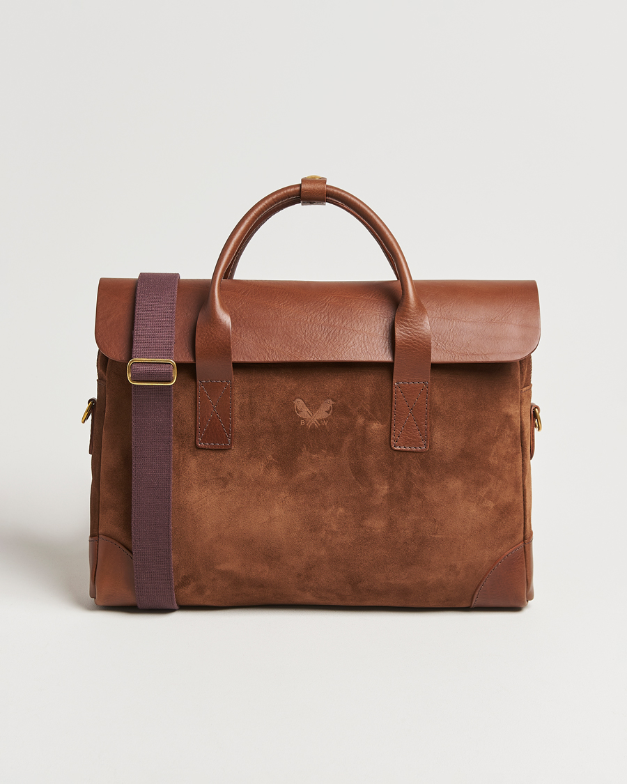 Heren | Tassen | Bennett Winch | Suede Briefcase Brown