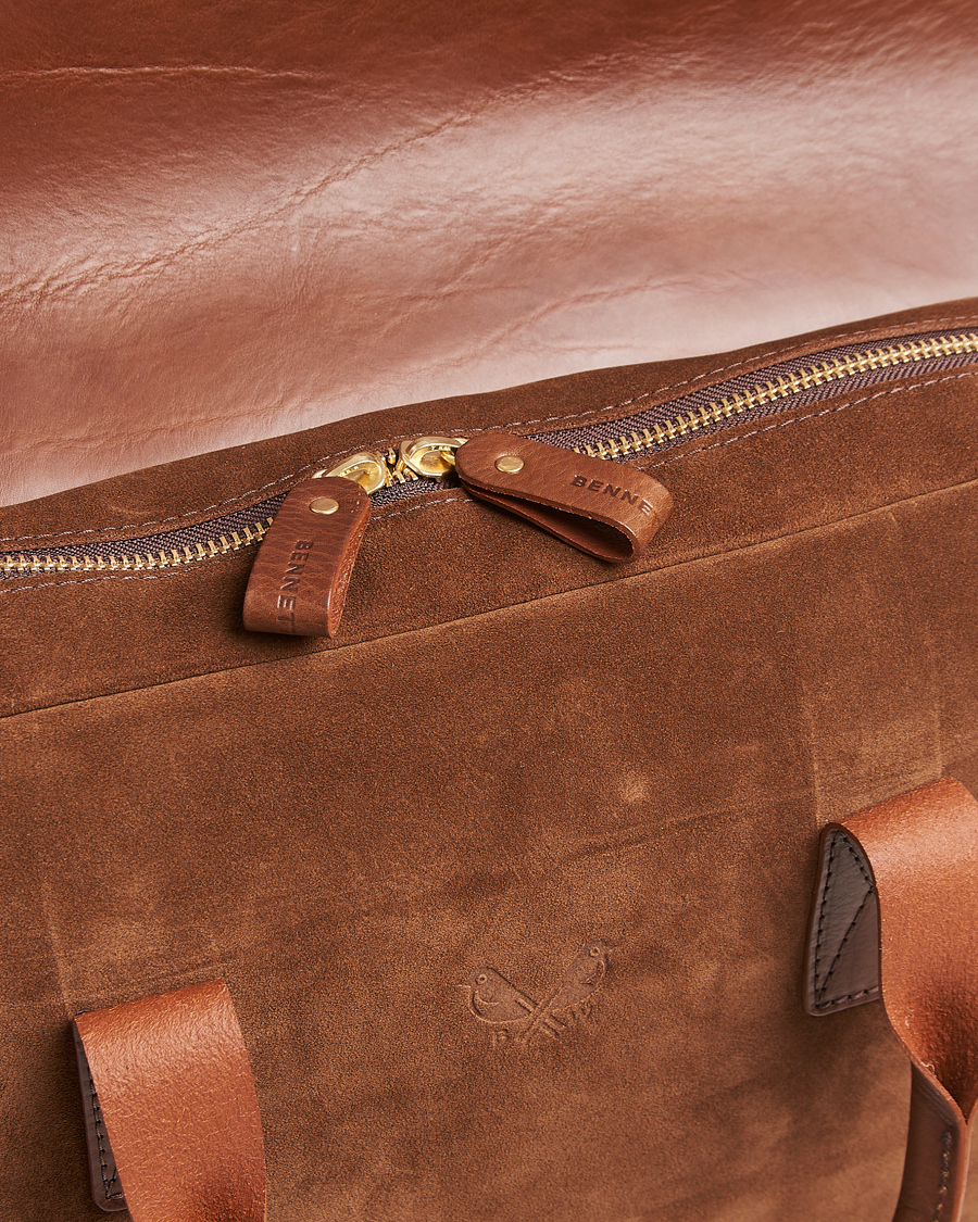 Heren | Tassen | Bennett Winch | Suede Briefcase Brown
