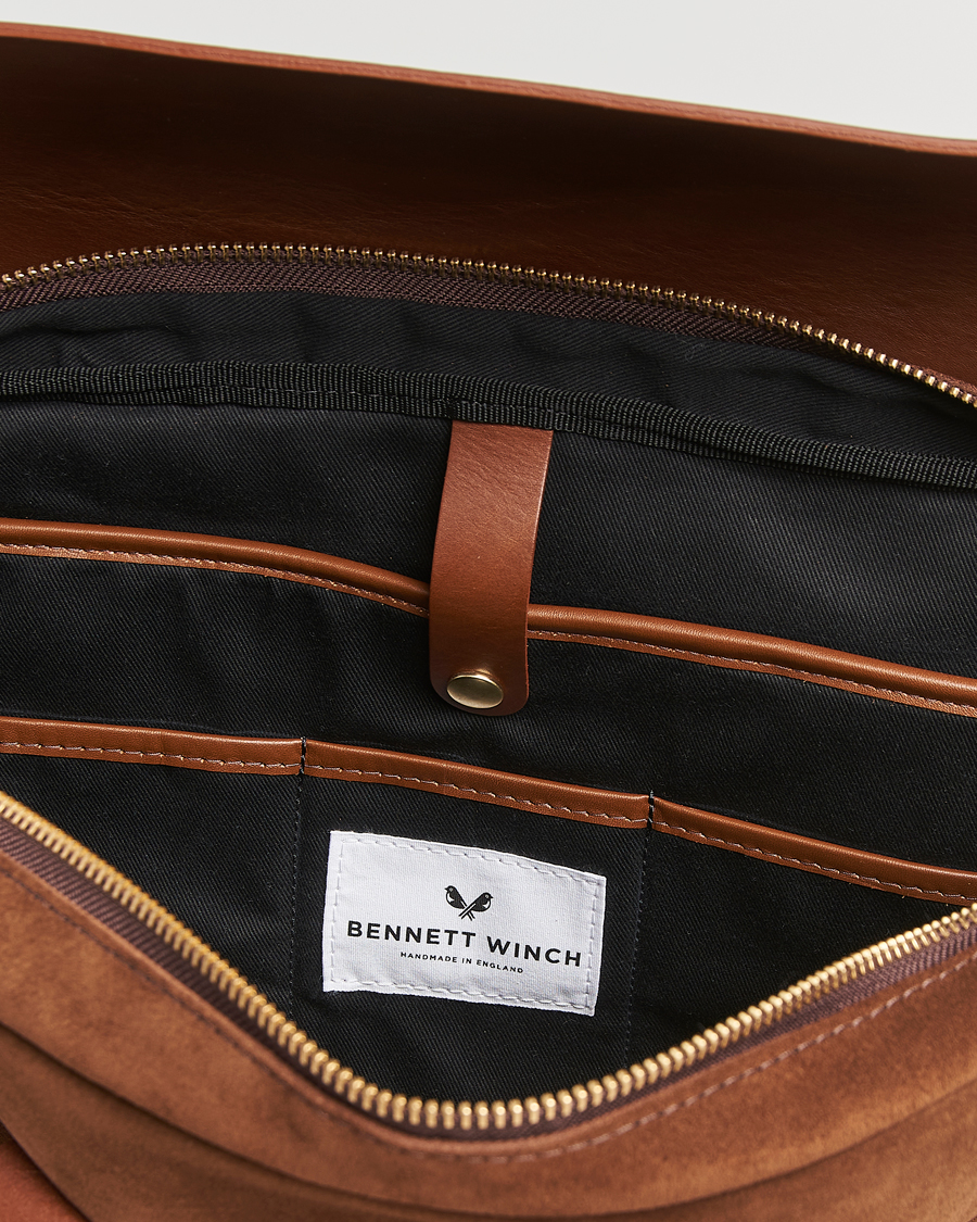 Heren | Tassen | Bennett Winch | Suede Briefcase Brown