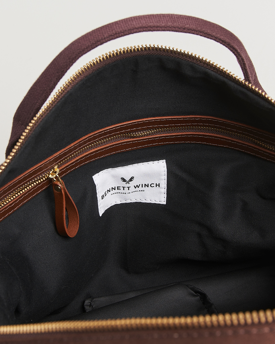 Heren | Tassen | Bennett Winch | Canvas Weekender Black Chocolate