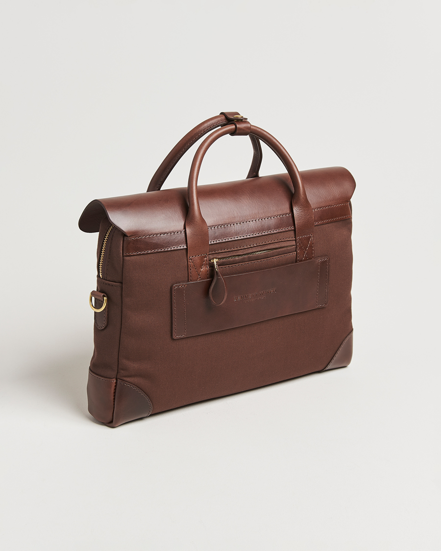 Heren | Tassen | Bennett Winch | Canvas Briefcase Chocolate