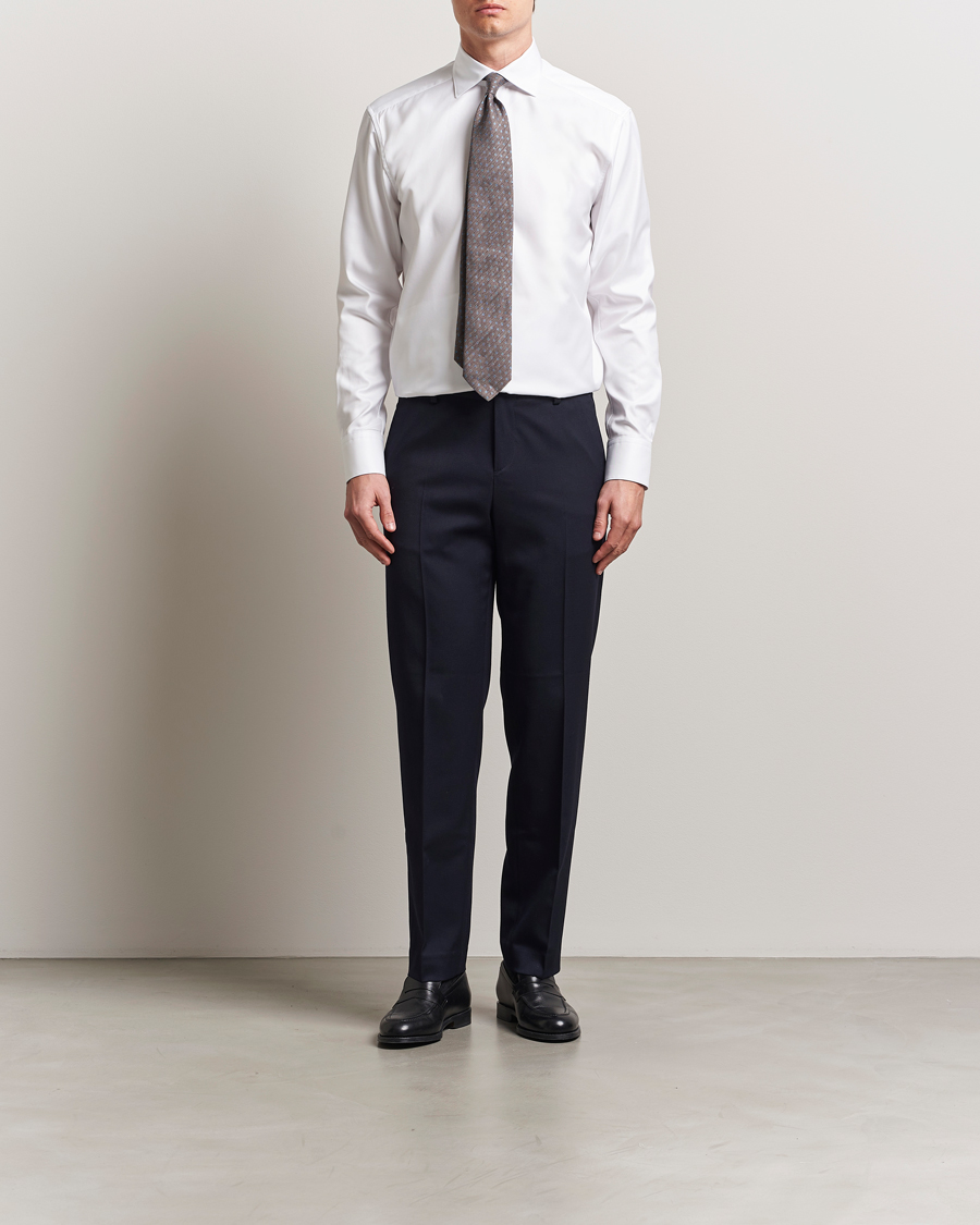 Heren | Overhemden | Stenströms | 1899 Cotton Twill Shirt White