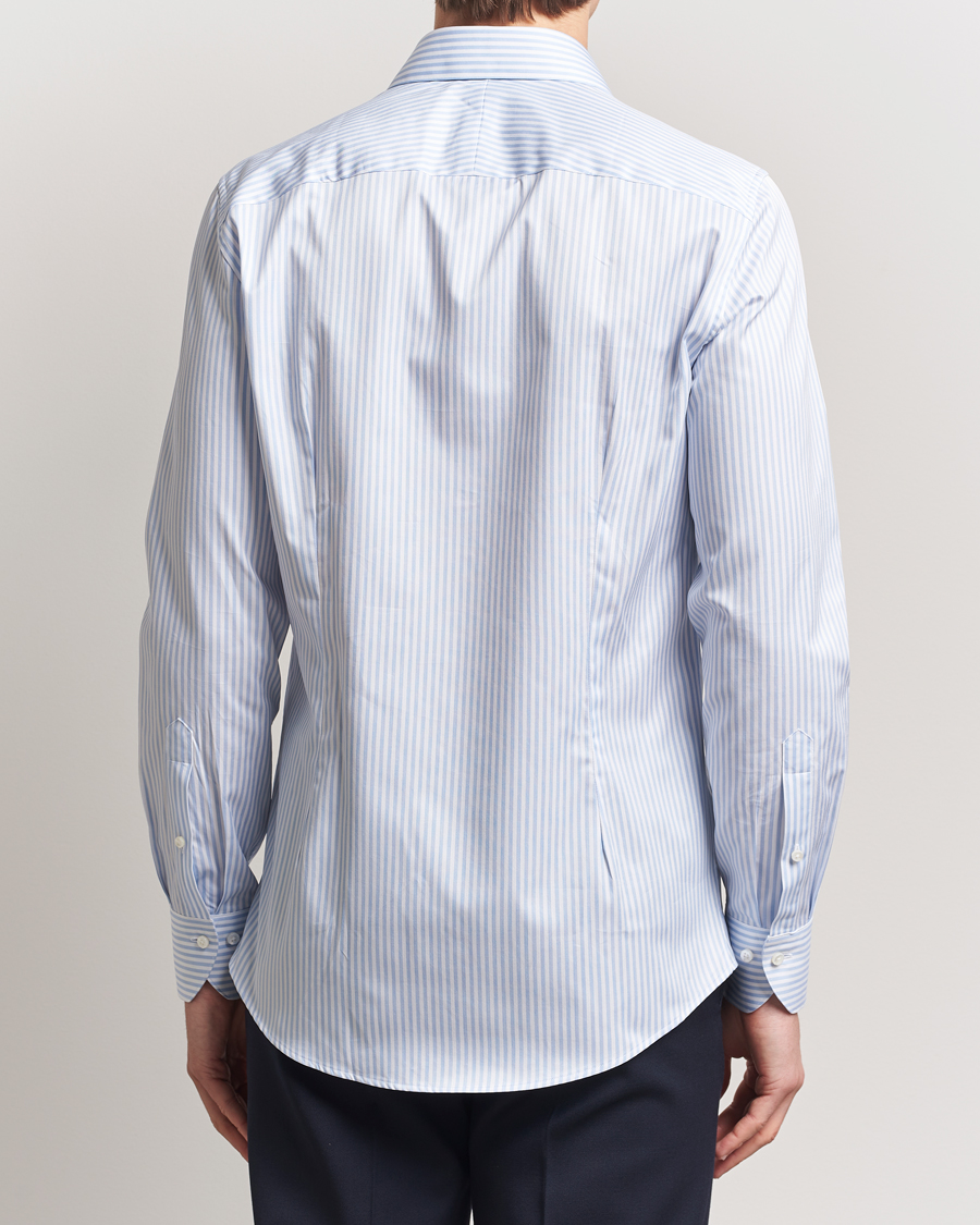 Heren | Overhemden | Stenströms | 1899 Slim Striped Cotton Twill Shirt Blue/White