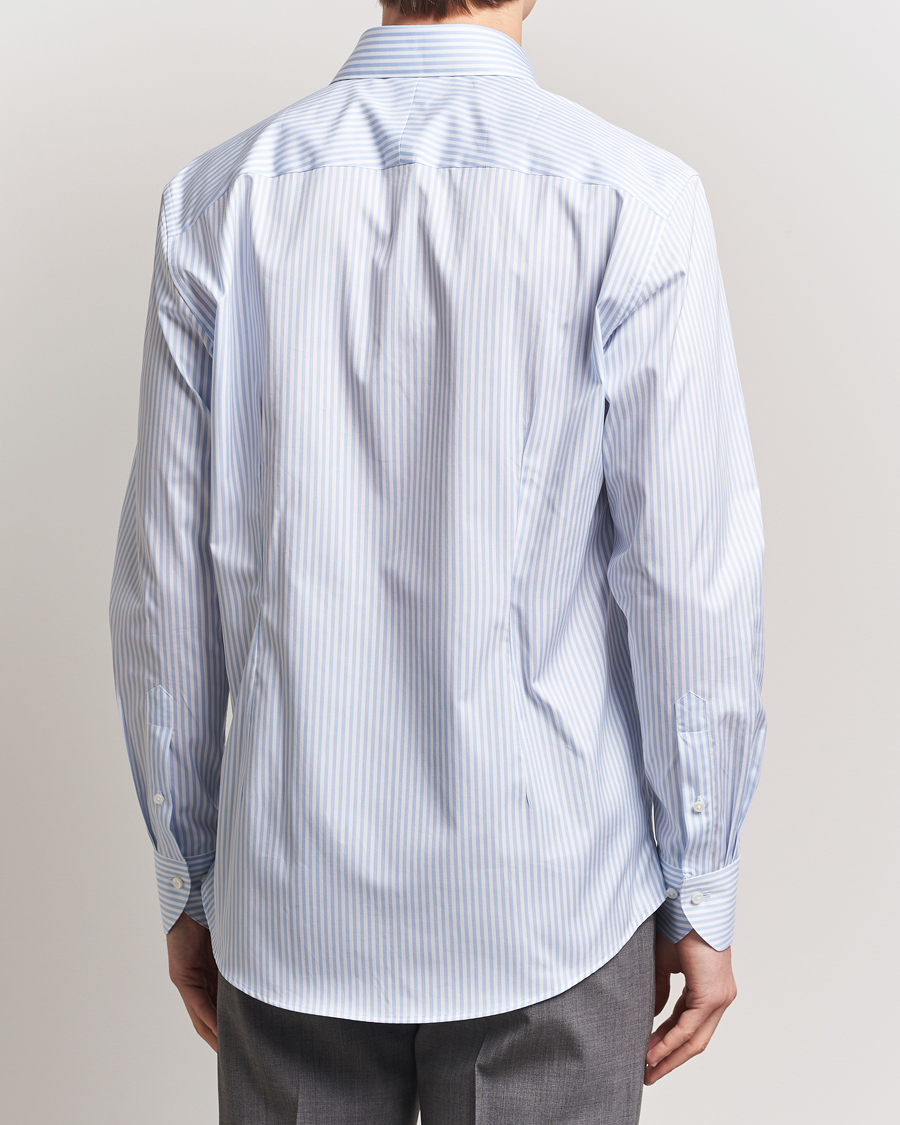 Heren | Overhemden | Stenströms | 1899 Striped Cotton Twill Shirt Blue/White