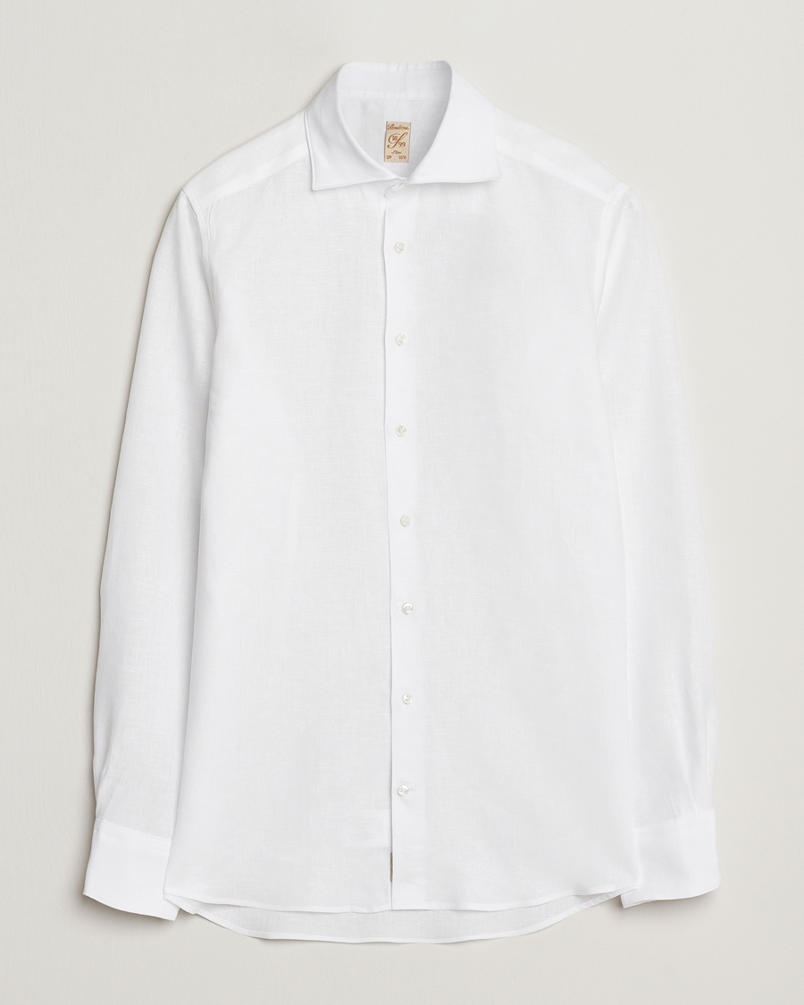 Heren | Overhemden | Stenströms | 1899 Slim Linen Shirt White