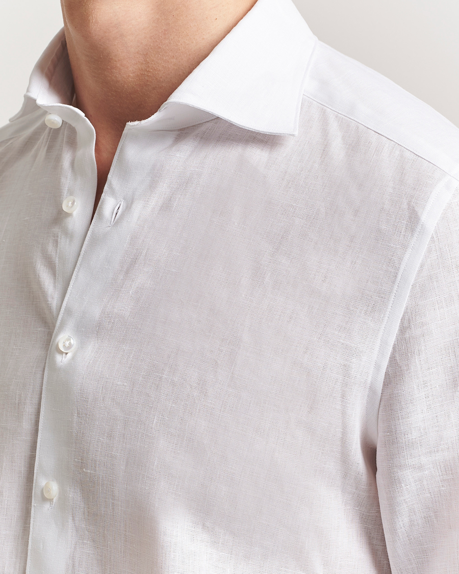 Heren | Overhemden | Stenströms | 1899 Slim Linen Shirt White