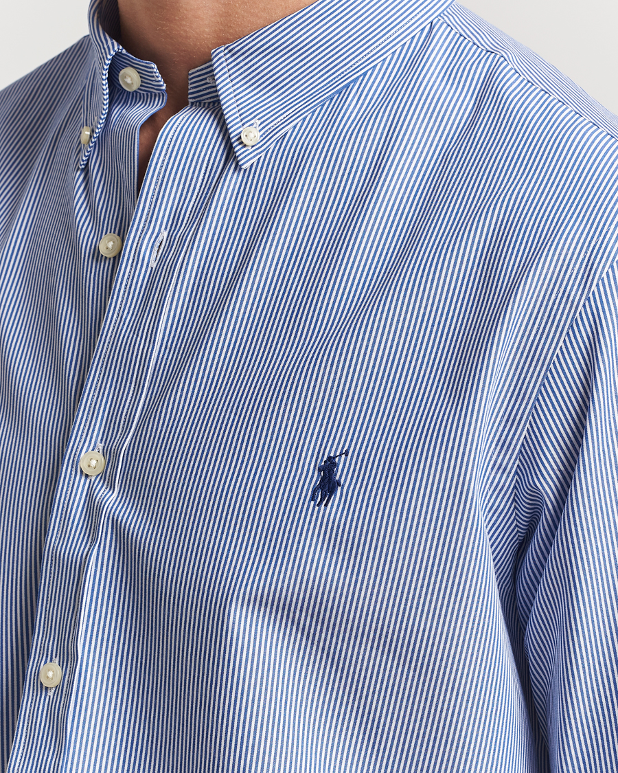 Heren | Overhemden | Polo Ralph Lauren | Slim Fit Poplin Shirt Blue/White Hairline Stripe