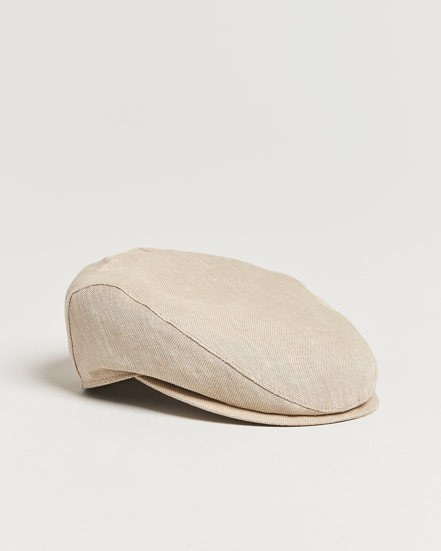 Heren | Hoeden en petten | Wigéns | Ivy Slim Hopsack Linen Cap Sand