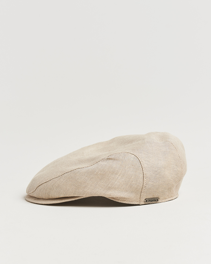 Heren | Hoeden en petten | Wigéns | Ivy Slim Hopsack Linen Cap Sand