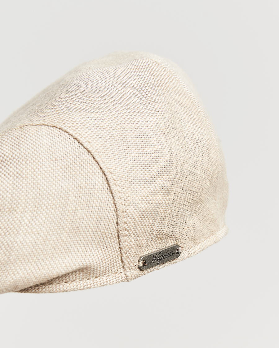 Heren | Hoeden en petten | Wigéns | Ivy Slim Hopsack Linen Cap Sand