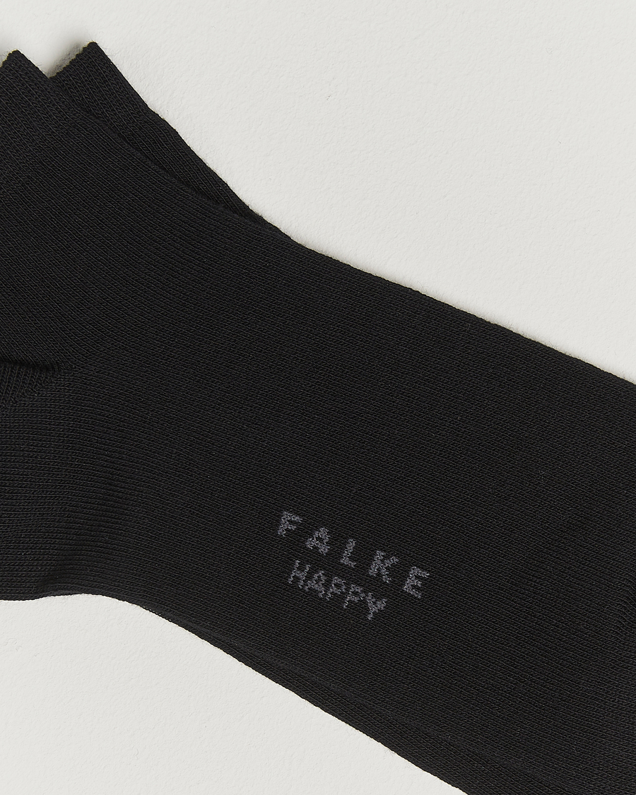 Heren | Ondergoed | Falke | Happy 2-Pack Cotton Sneaker Socks Black