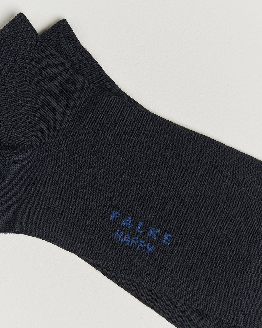 Heren | Ondergoed | Falke | Happy 2-Pack Cotton Sneaker Socks Dark Navy