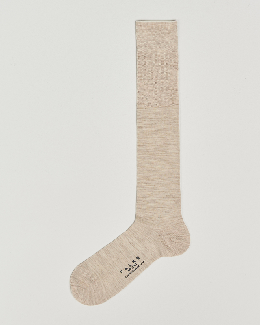 Heren | Ondergoed | Falke | Airport Knee Sock Beige Melange