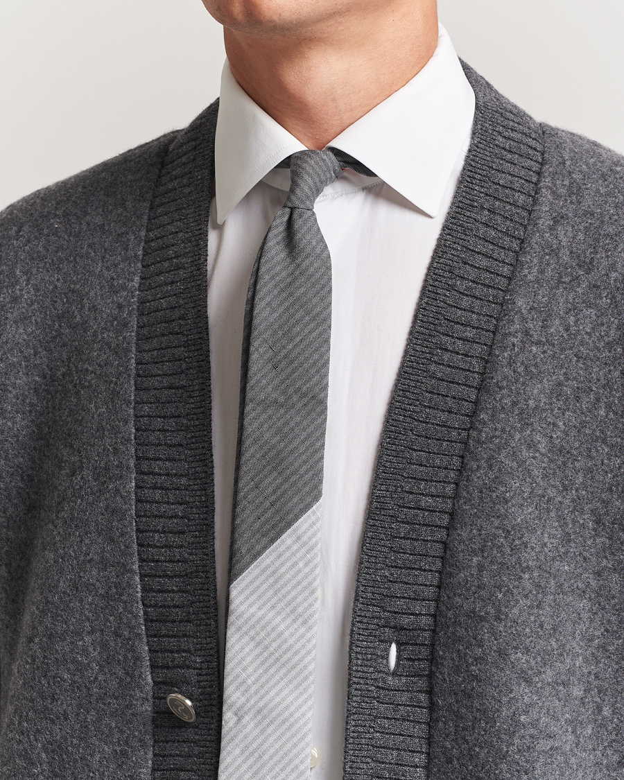 Heren | Stropdassen | Thom Browne | Uni Stripe Tie Light Grey