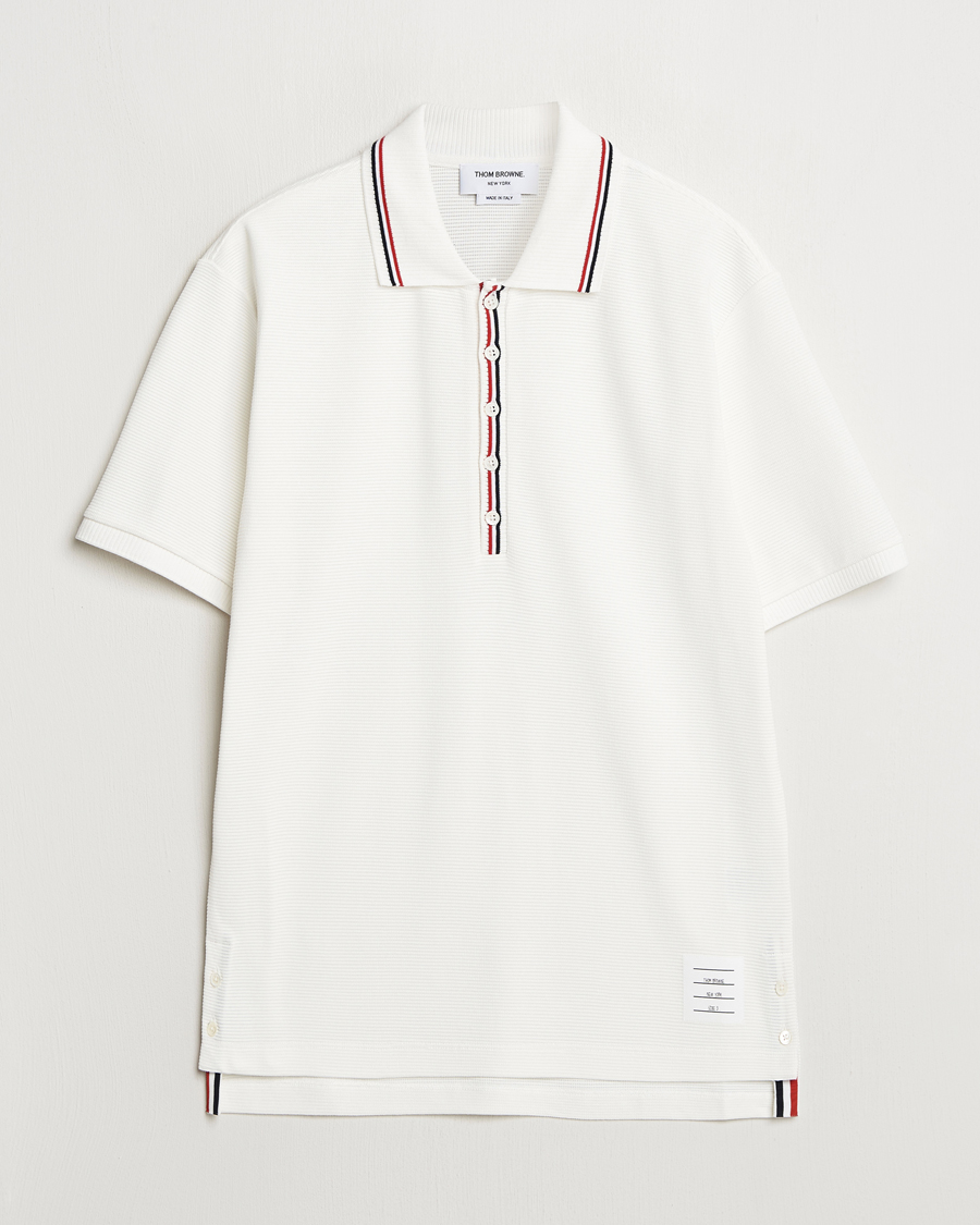 Heren | Polo's | Thom Browne | Waffle Cotton Polo Natural White