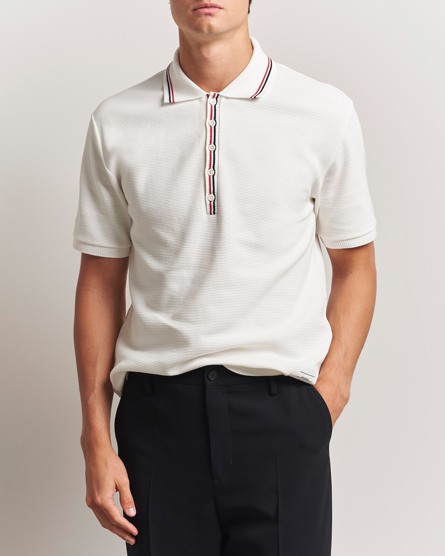 Heren | Polo's | Thom Browne | Waffle Cotton Polo Natural White