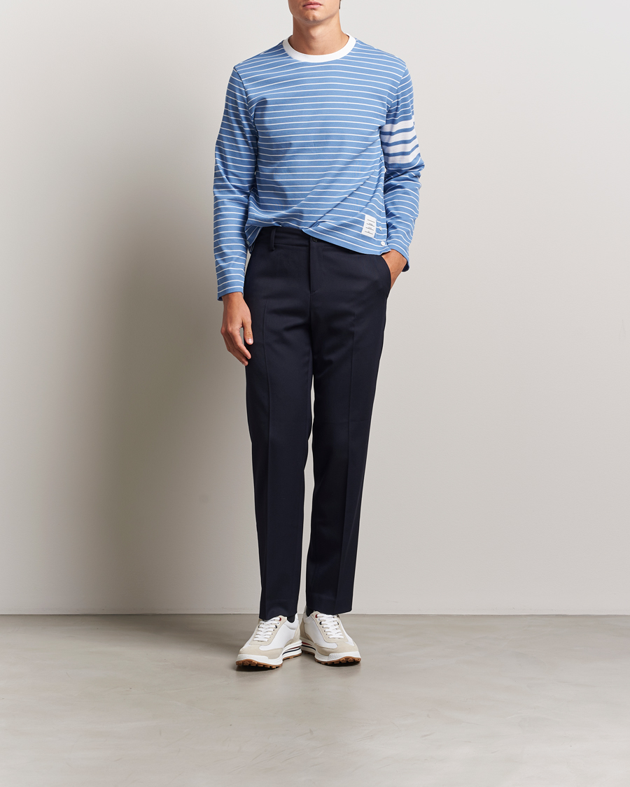 Heren | T-shirts | Thom Browne | Long Sleeve T-Shirt Blue/White