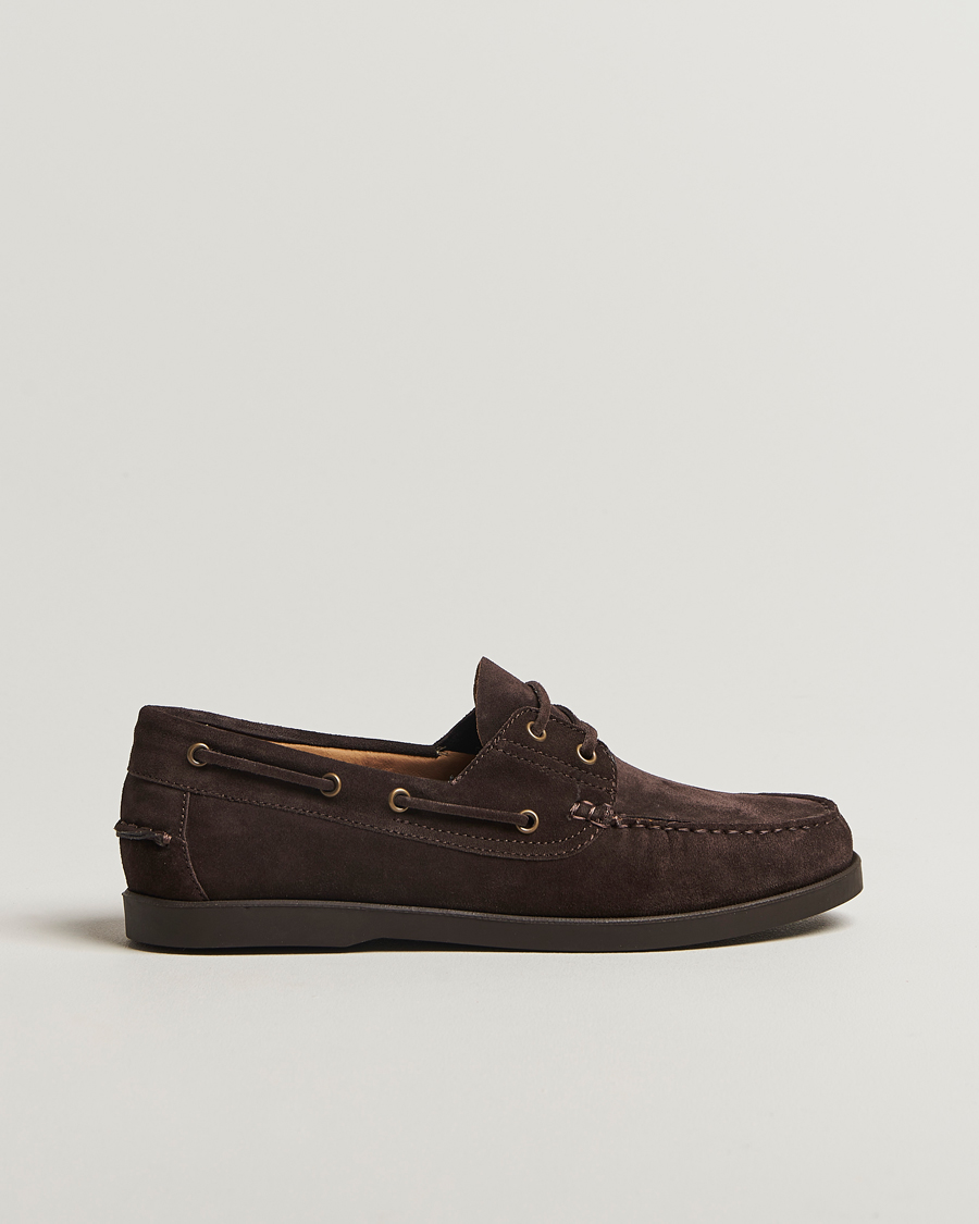 Heren | Bootschoenen | Oscar Jacobson | Deck Shoe Suede Chocolate Brown