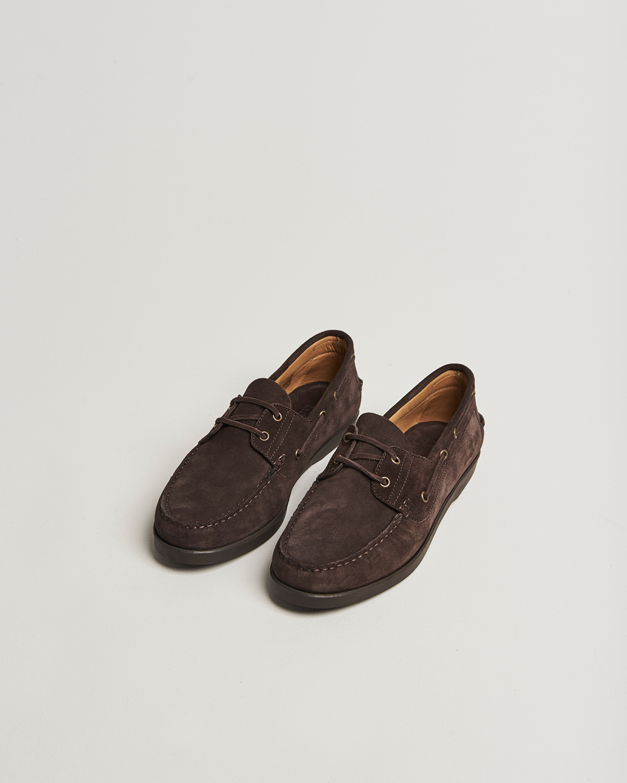 Heren | Bootschoenen | Oscar Jacobson | Deck Shoe Suede Chocolate Brown