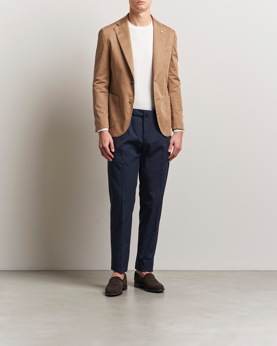 Heren | Broeken | Incotex | Slim Fit Garment Dyed Cotton Chinos Navy