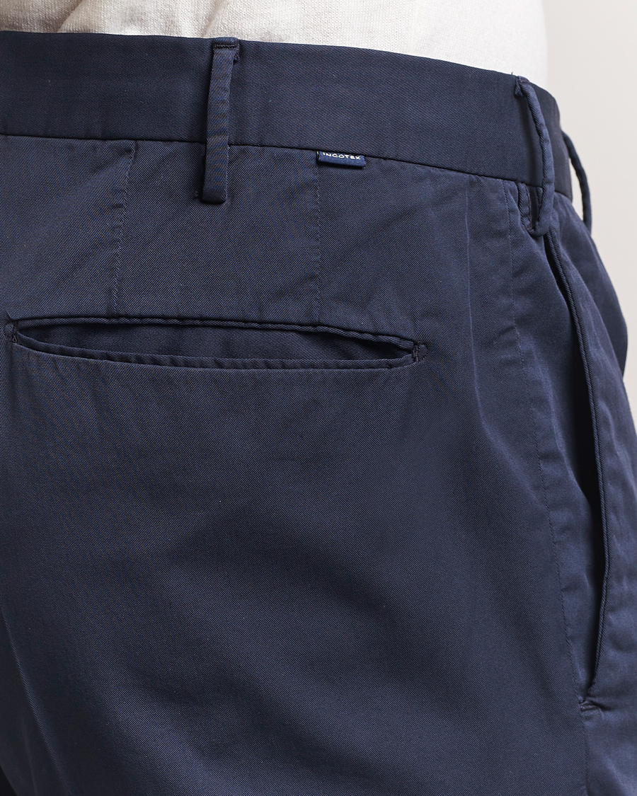 Heren | Broeken | Incotex | Slim Fit Garment Dyed Cotton Chinos Navy