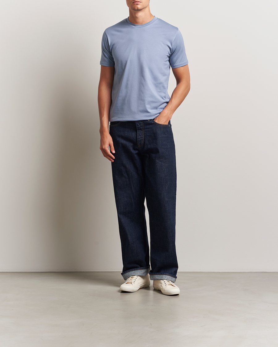 Heren | T-shirts | Sunspel | Riviera Midweight T-Shirt Vintage Blue