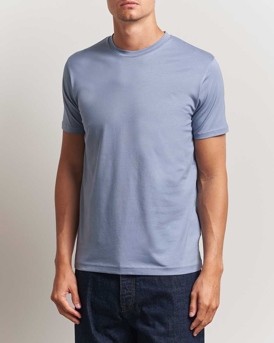 Heren | T-shirts | Sunspel | Riviera Midweight T-Shirt Vintage Blue