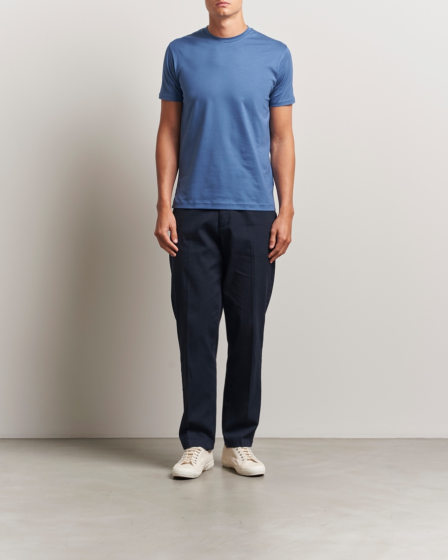 Heren | T-shirts | Sunspel | Riviera Midweight T-Shirt Soft Denim