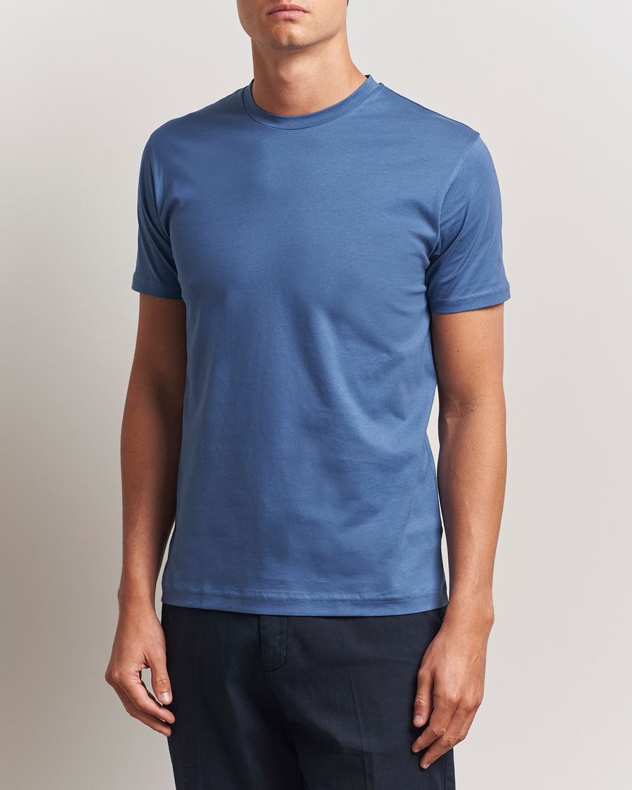 Heren | T-shirts | Sunspel | Riviera Midweight T-Shirt Soft Denim