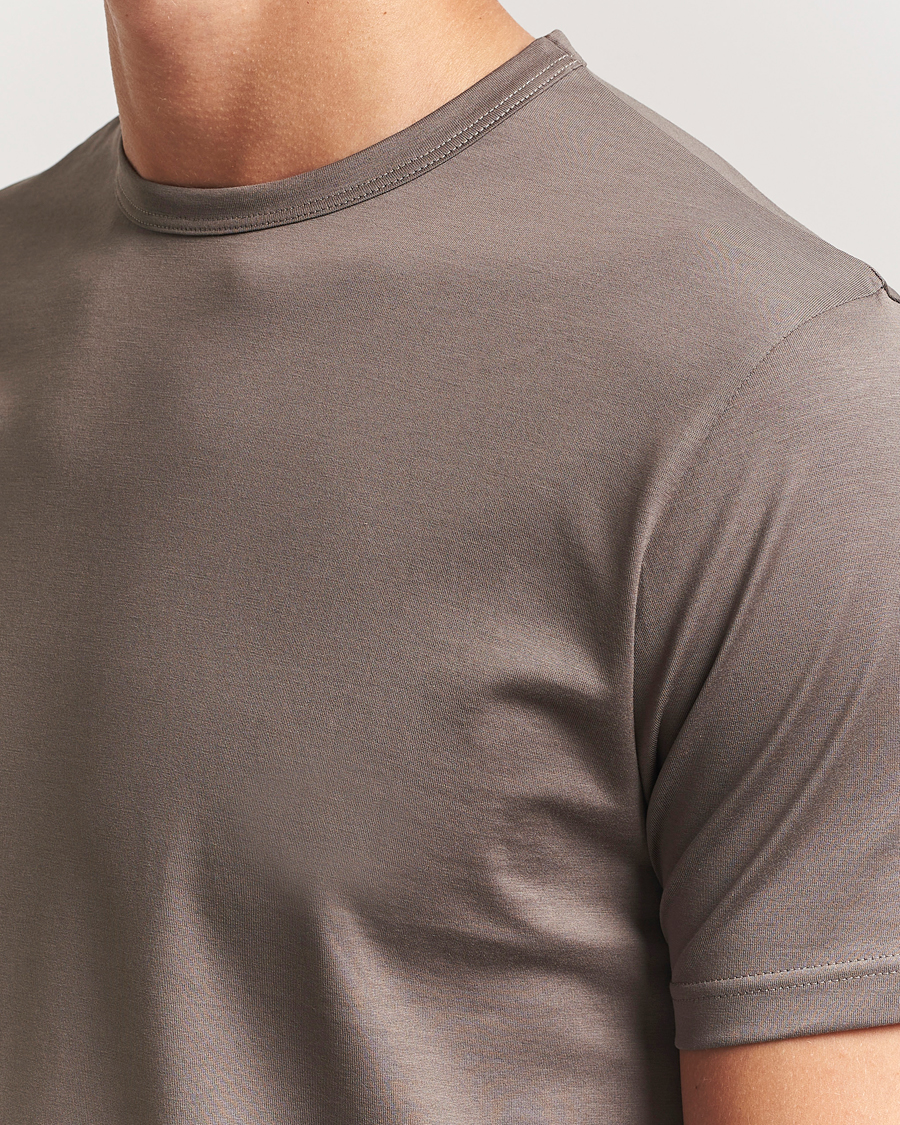 Heren | T-shirts | Sunspel | Crew Neck Q82 Cotton T-Shirt Walnut