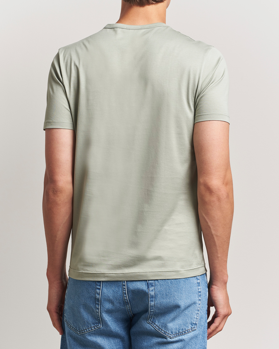 Heren | T-shirts | Sunspel | Crew Neck Q82 Cotton T-Shirt Pastel Green