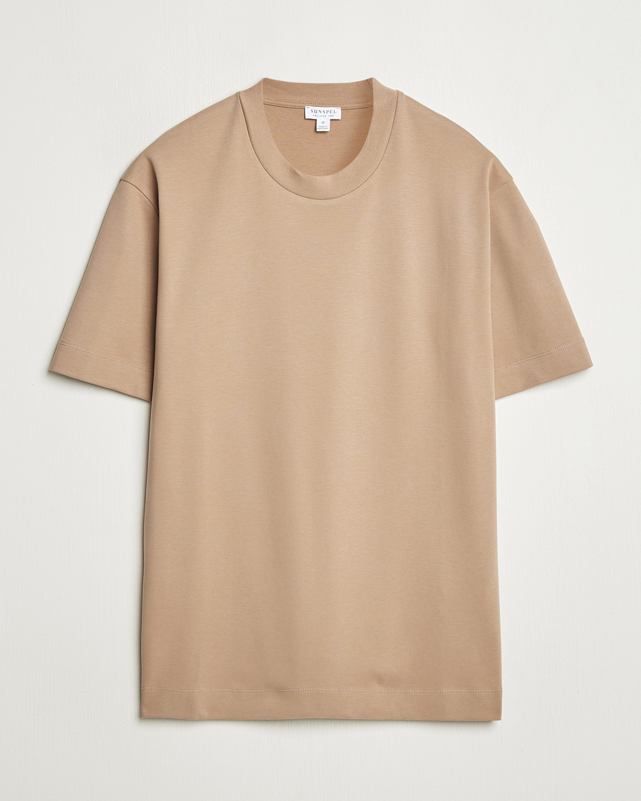 Heren | T-shirts | Sunspel | Heavy Weight Supima Cotton T-Shirt Dune