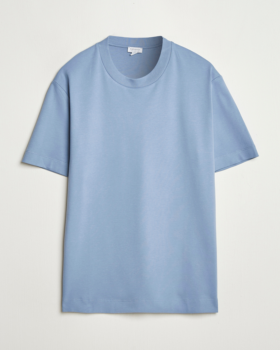 Heren | T-shirts | Sunspel | Heavy Weight Supima Cotton T-Shirt Vintage Blue