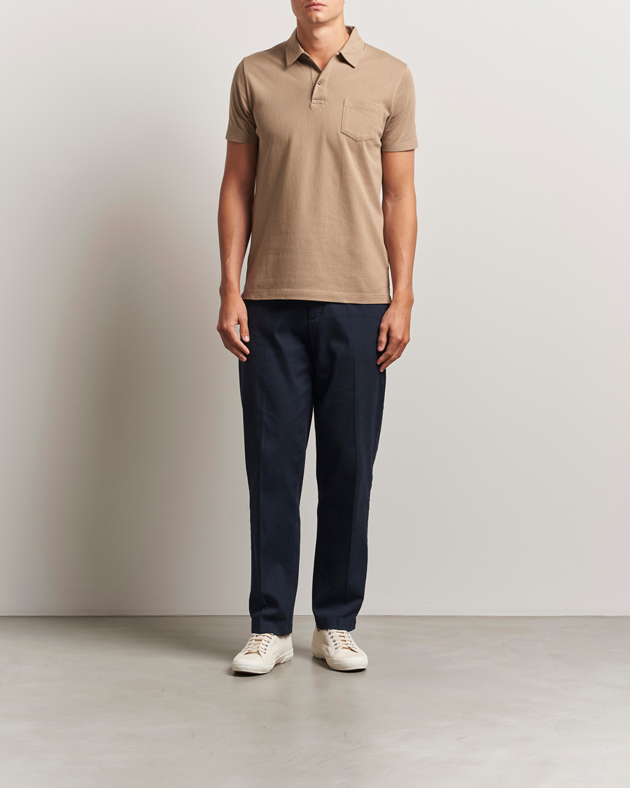 Heren | Polo's | Sunspel | Riviera Polo Shirt Dune