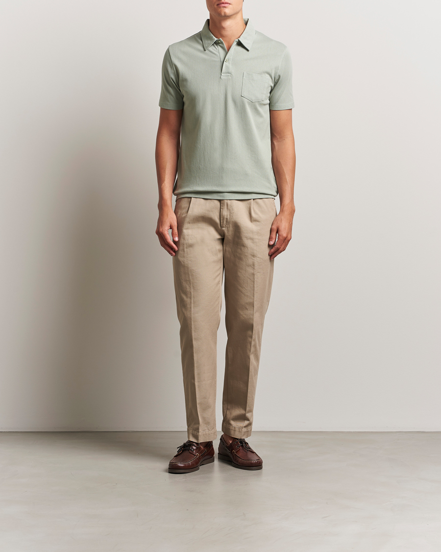 Heren | Polo's | Sunspel | Riviera Polo Shirt Pastel Green