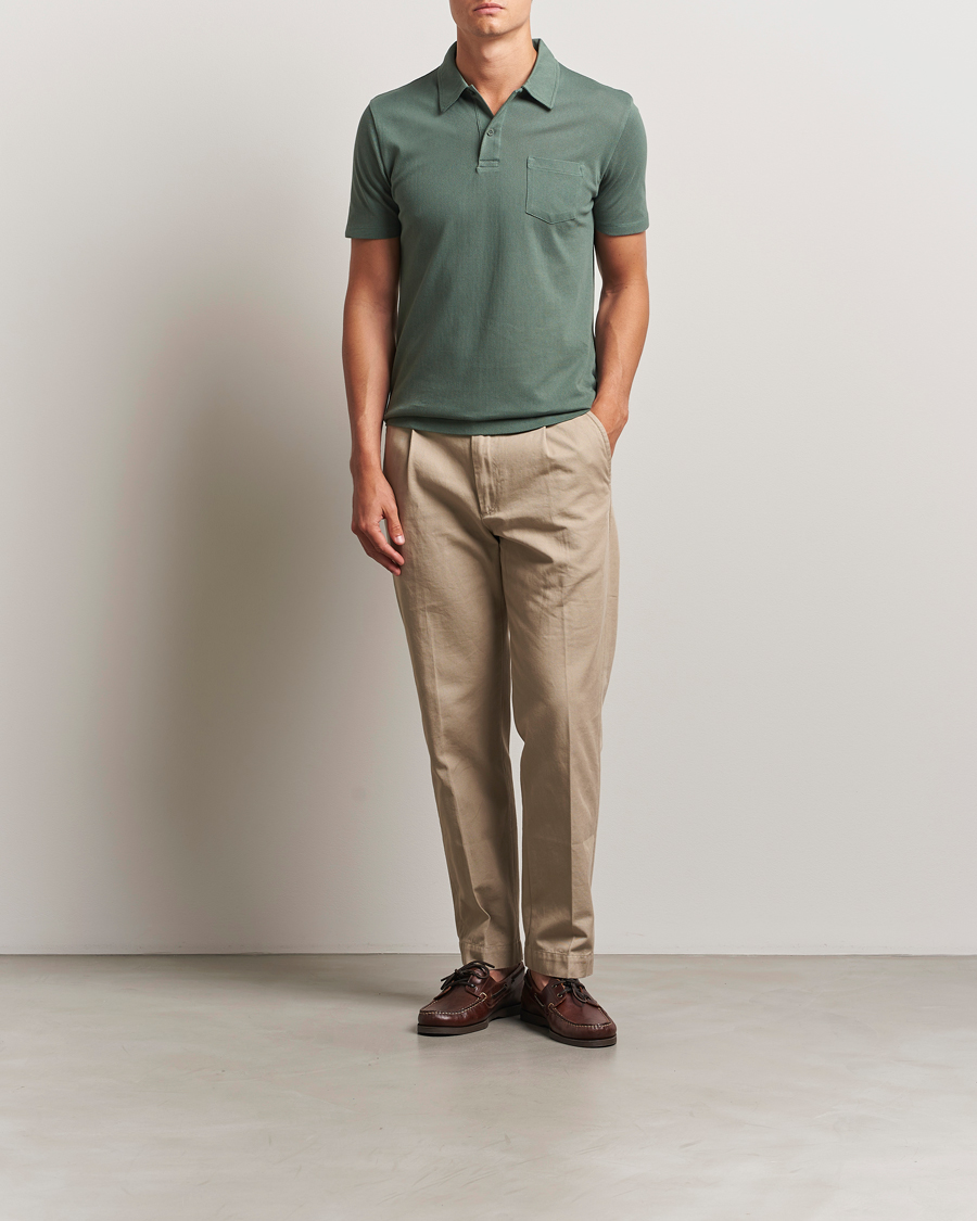 Heren | Polo's | Sunspel | Riviera Polo Shirt Dusk Green