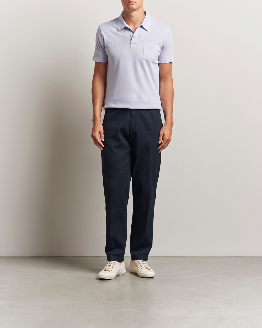 Heren | Polo's | Sunspel | Riviera Polo Shirt Pale Lilac