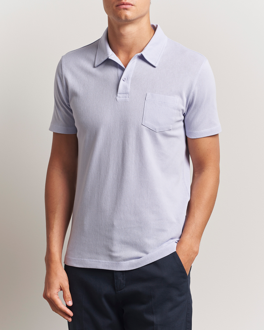 Heren | Polo's | Sunspel | Riviera Polo Shirt Pale Lilac