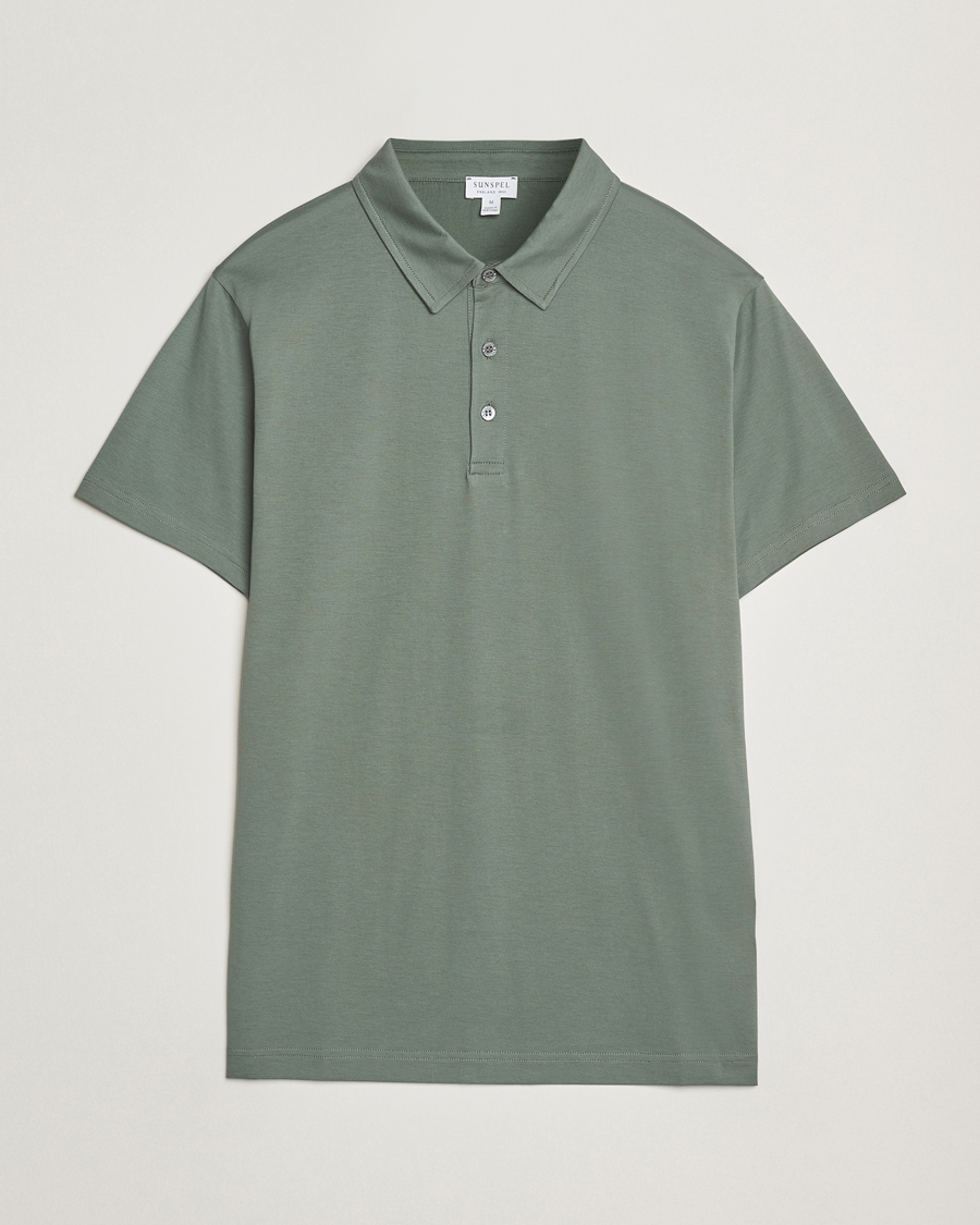 Heren | Polo's | Sunspel | Cotton Jersey Polo Dusk Green