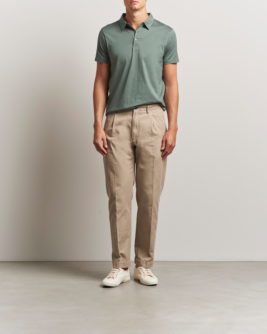Heren | Polo's | Sunspel | Cotton Jersey Polo Dusk Green