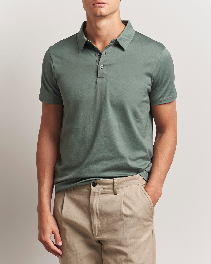 Heren | Polo's | Sunspel | Cotton Jersey Polo Dusk Green