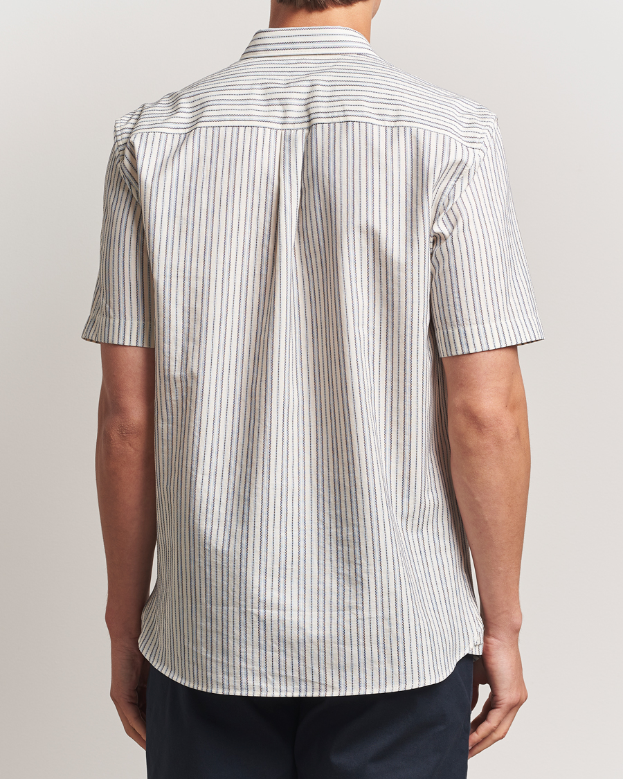 Heren | Overhemden | Sunspel | Vintage Stripe Shirt Ecru/Denim